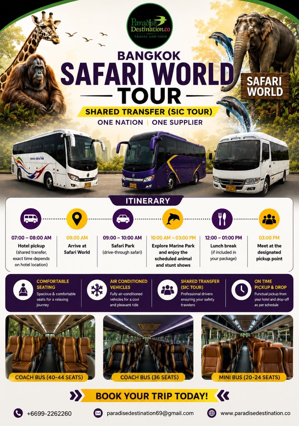 Bangkok Safari World Tour | Shared Transfer (SIC) | Hotel Pickup & Drop-Off tour destination
