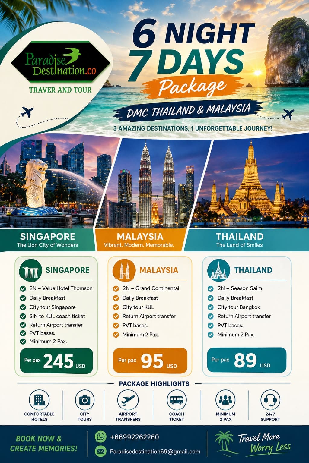 Paradise Destination Offer Asia | 3Country Adventure Package tour destination